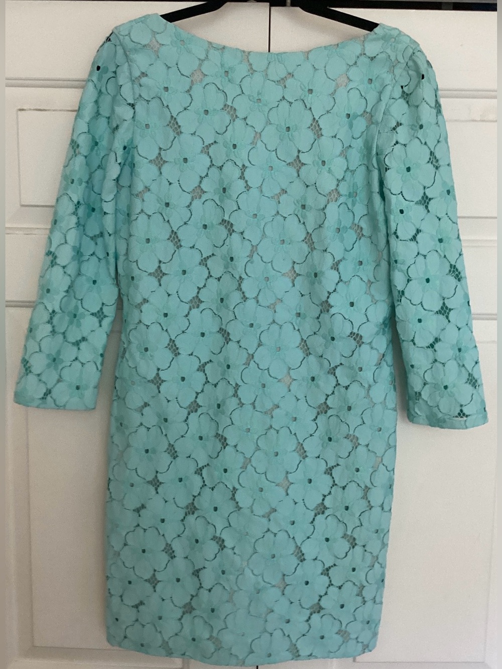 DVF Sarita Flower Lace Dress – Turquoise – Size 10